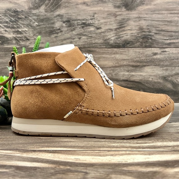 NIB Toms Rio Dark Amber Suede Water Resistant Moccasin Bootie Sneaker 8 38.5 - Picture 6 of 12